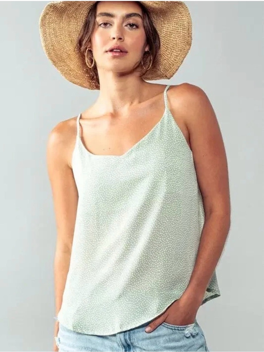 mine for Anthropologie Polka-Dot Camisole- Mint Green